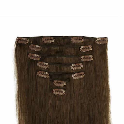 Lasni podaljški Clip On 60cm 160g 04 Cokoladno Rjava-0 Lasni podaljški Clip On 60cm 160g 04 Cokoladno Rjava-0
